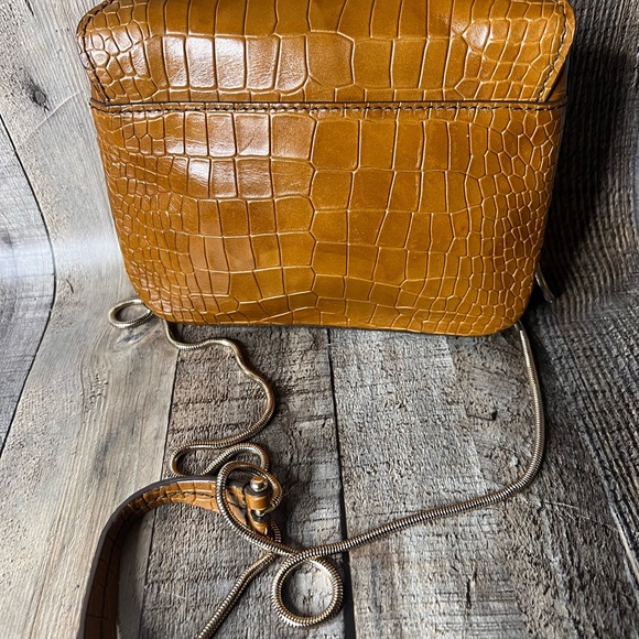 Hugo boss Brown Calfskin Croc-Embossed Crossbody Bag - Picture 5 of 16